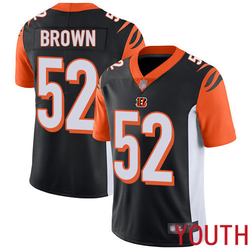 Cincinnati Bengals Limited Black Youth Preston Brown Home Jersey NFL Footballl 52 Vapor Untouchable